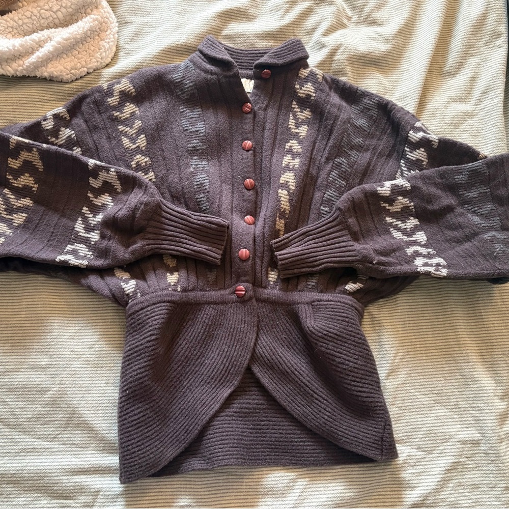 Vintage wool Medici button up sweater